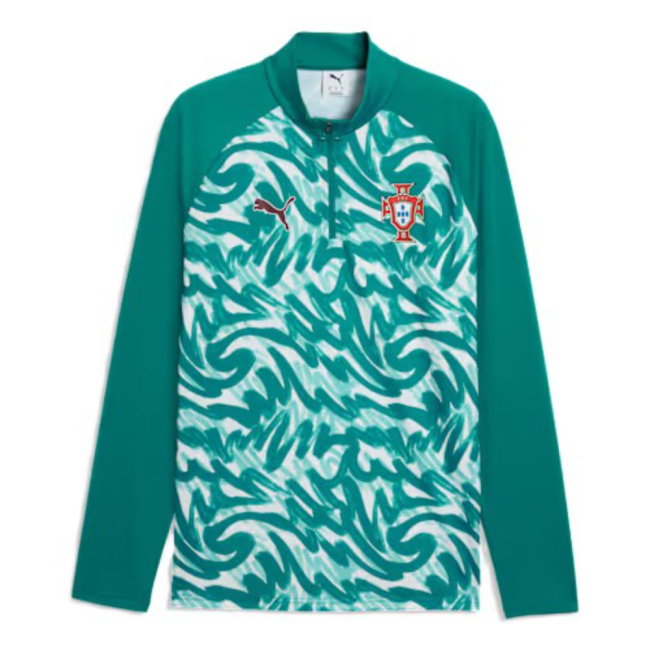 2026-2027 Portugal Warm Up 1/4 Zip Top (Green)-SoccerKits Hub | Buy Soccer Jerseys Online